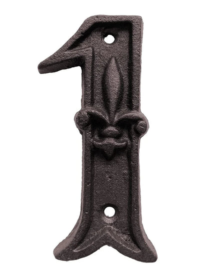 House Door Numbers French Provincial Fleur 1-10 Cast Iron