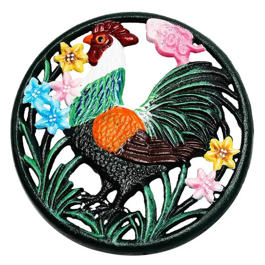 Trivet Placemat Rooster Cast Iron