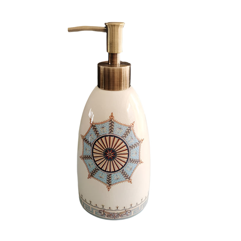 Soap Dispenser Ceramic Floral Boho Mandala