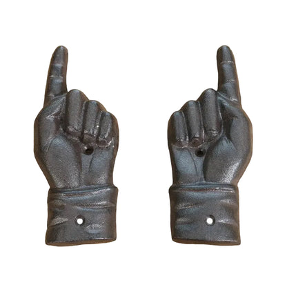Vintage Cast Iron Pointing Finger Wall Sign | Left & Right Direction Decor