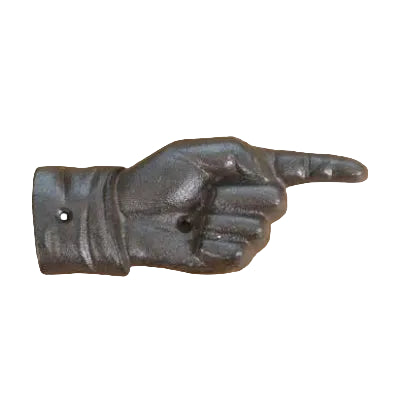Vintage Cast Iron Pointing Finger Wall Sign | Left & Right Direction Decor