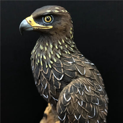 Resin Eagle Ornament | Detailed Bird Statue on Driftwood Base | Garden & Home Decor | 23cm