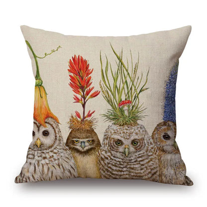 Animal Cushion Cover Squirrel Bird Bear Fox 45cm