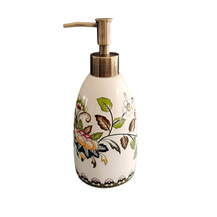 Soap Dispenser Ceramic Floral Boho Mandala