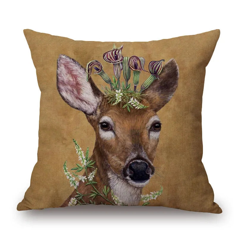 Animal Cushion Cover Squirrel Bird Bear Fox 45cm
