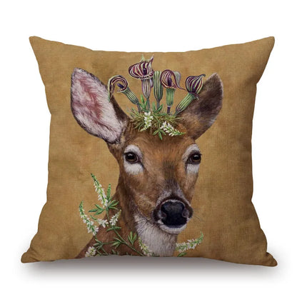 Animal Cushion Cover Squirrel Bird Bear Fox 45cm