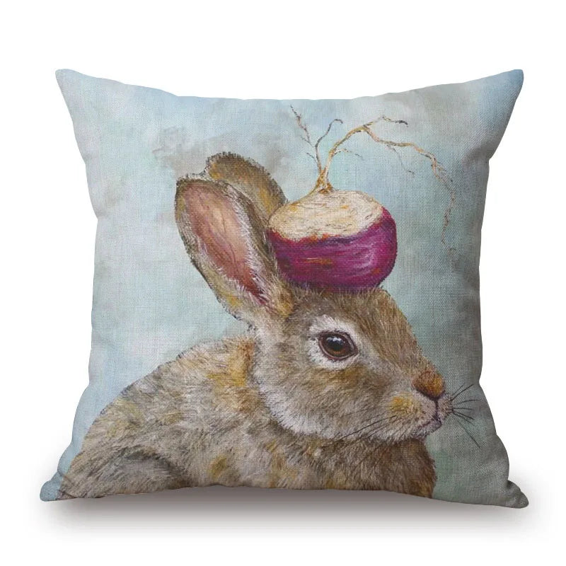 Animal Cushion Cover Squirrel Bird Bear Fox 45cm