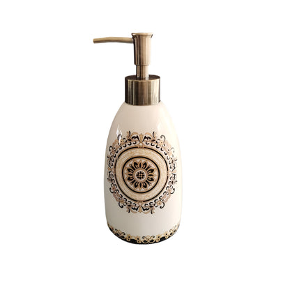 Soap Dispenser Ceramic Floral Boho Mandala