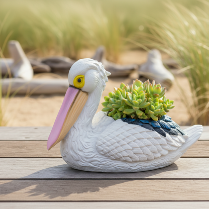 Pelican Bird Planter Pot Garden approx 25cm L x 13cm W x 65cm H