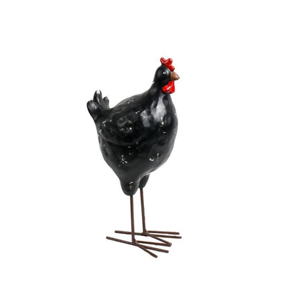 Chicken Ornament Black Betty Farmhouse Garden Decor