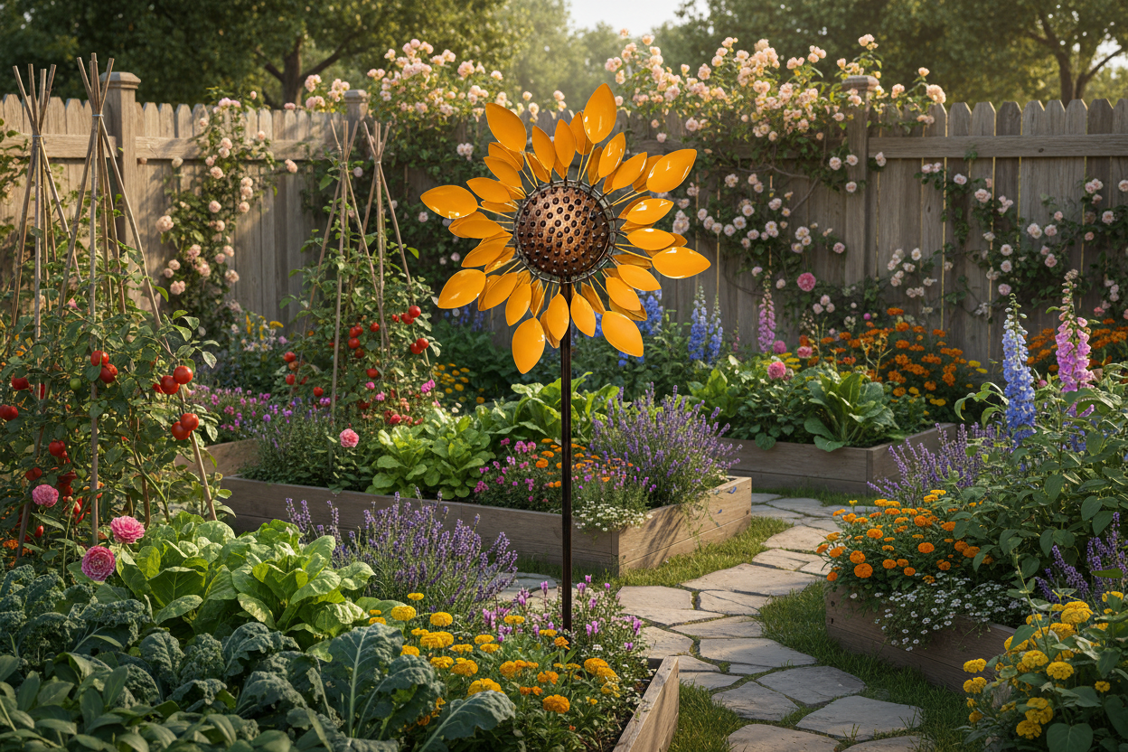 Sunflower Wind Spinner - Garden Windspinner Ornament