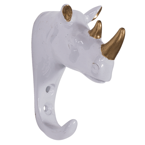 Rhino White and Gold Hook - The Renmy Store Homewares & Gifts 