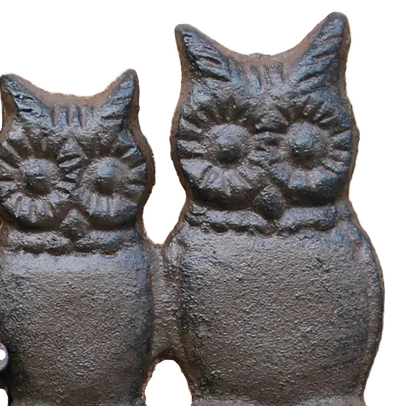 Cast Iron Owl Welcome Sign | Rustic Four Owls Wall Plaque | Home, Garden & Gate Decor
