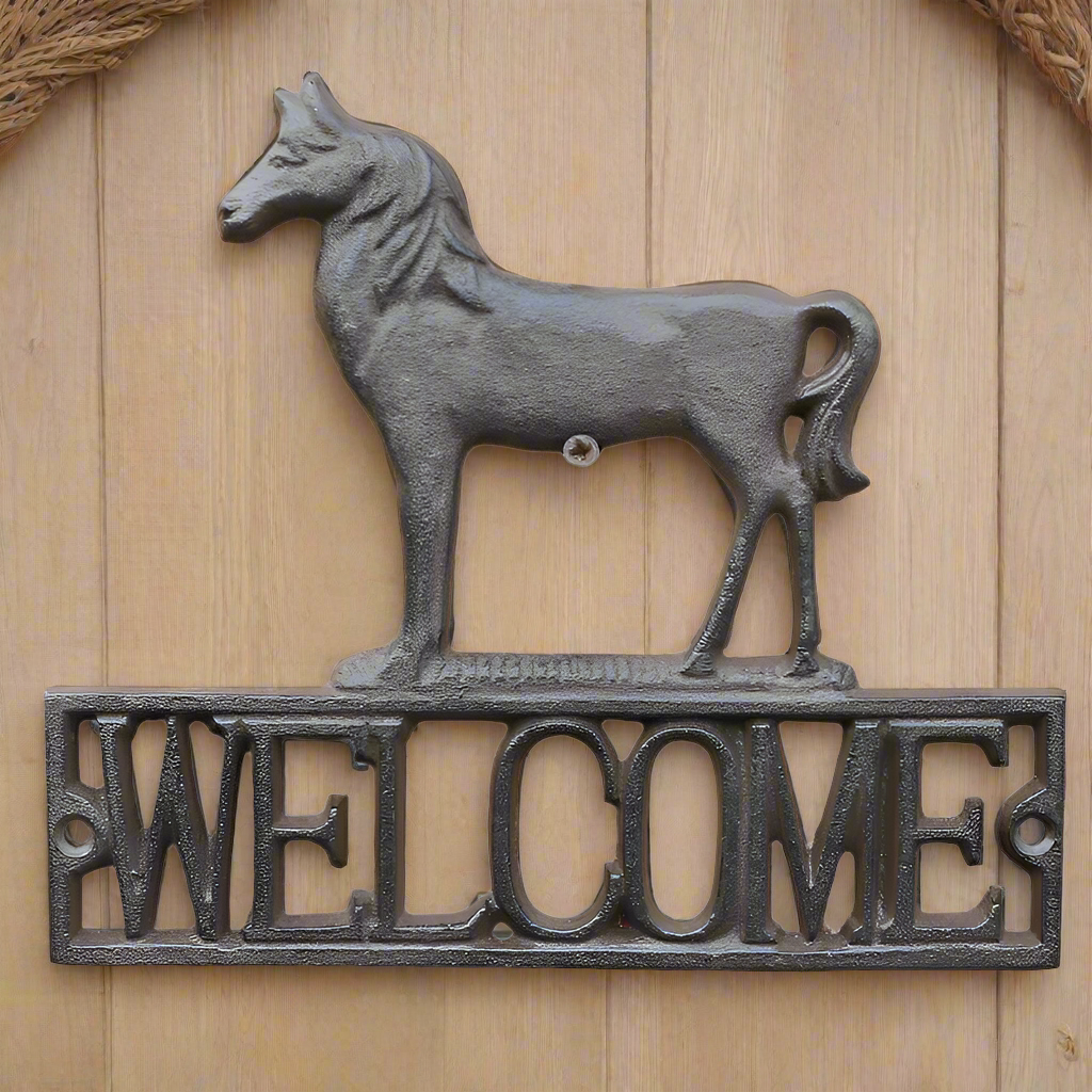 Welcome Horse Cast Iron Sign