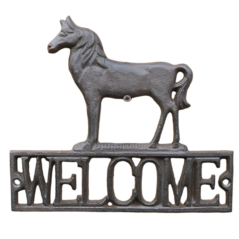 Welcome Horse Cast Iron Sign