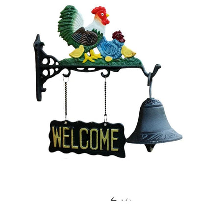 Door Bell Welcome Chicken Rooster Cast Iron