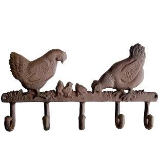 Hook Chicken Hen Cast Iron Rustic