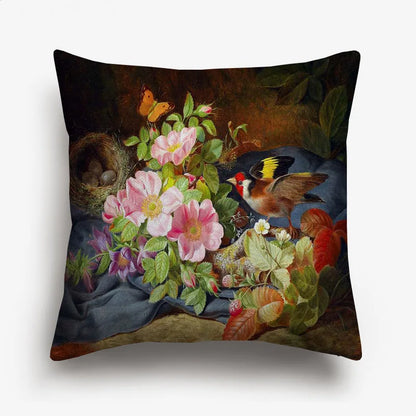 Vintage Oil Painting Floral Cushion Cover | 12 Designs | European Art | Linen or Plush