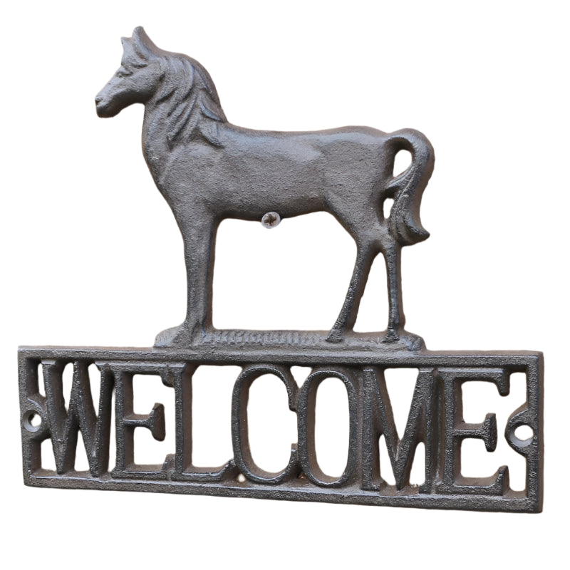 Welcome Horse Cast Iron Sign