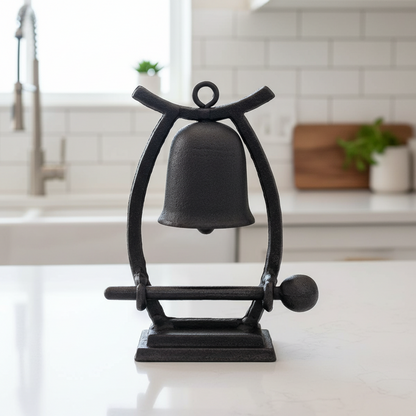 Dinner Bell Cast Iron Tabletop Vintage Asian Bali Style - 17x8x22.5cm