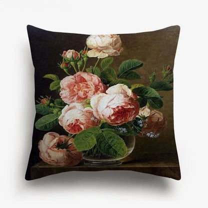 Vintage Oil Painting Floral Cushion Cover | 12 Designs | European Art | Linen or Plush