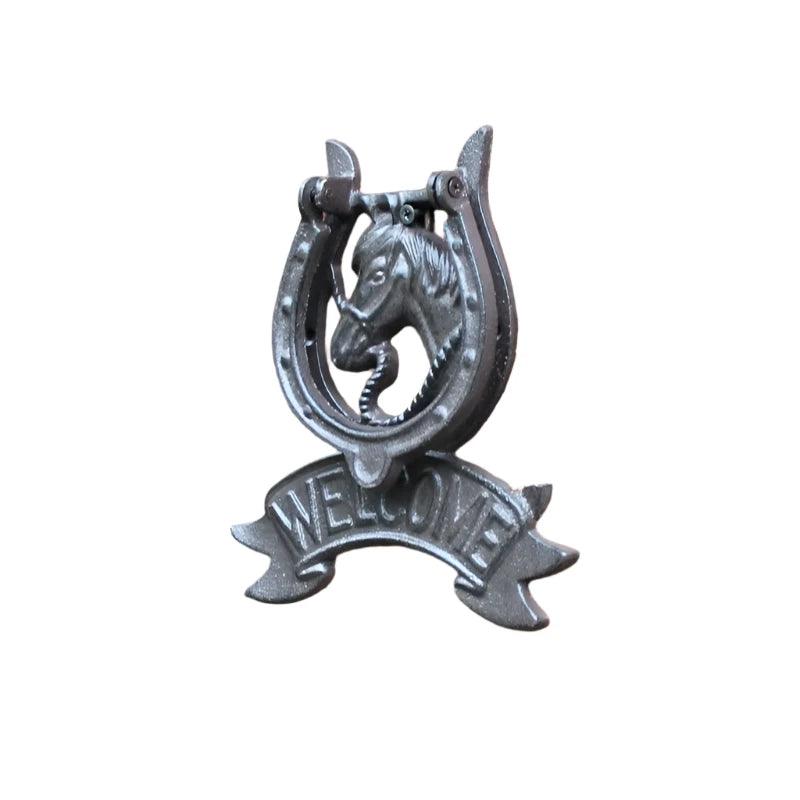 Door Knocker Welcome Horse Cast Iron