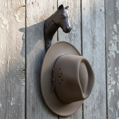 Horse Head Hook Cast Iron Country Farmhouse - 15.7x7.6cm