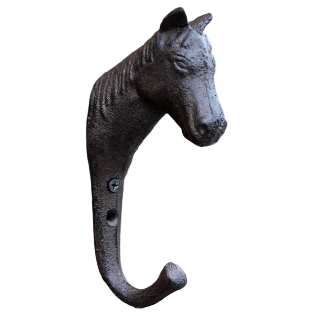 Horse Head Hook Cast Iron Country Farmhouse - 15.7x7.6cm