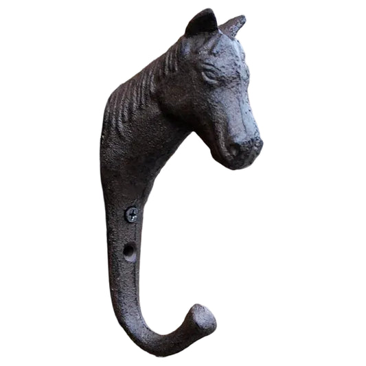 Horse Head Hook Cast Iron Country Farmhouse - 15.7x7.6cm