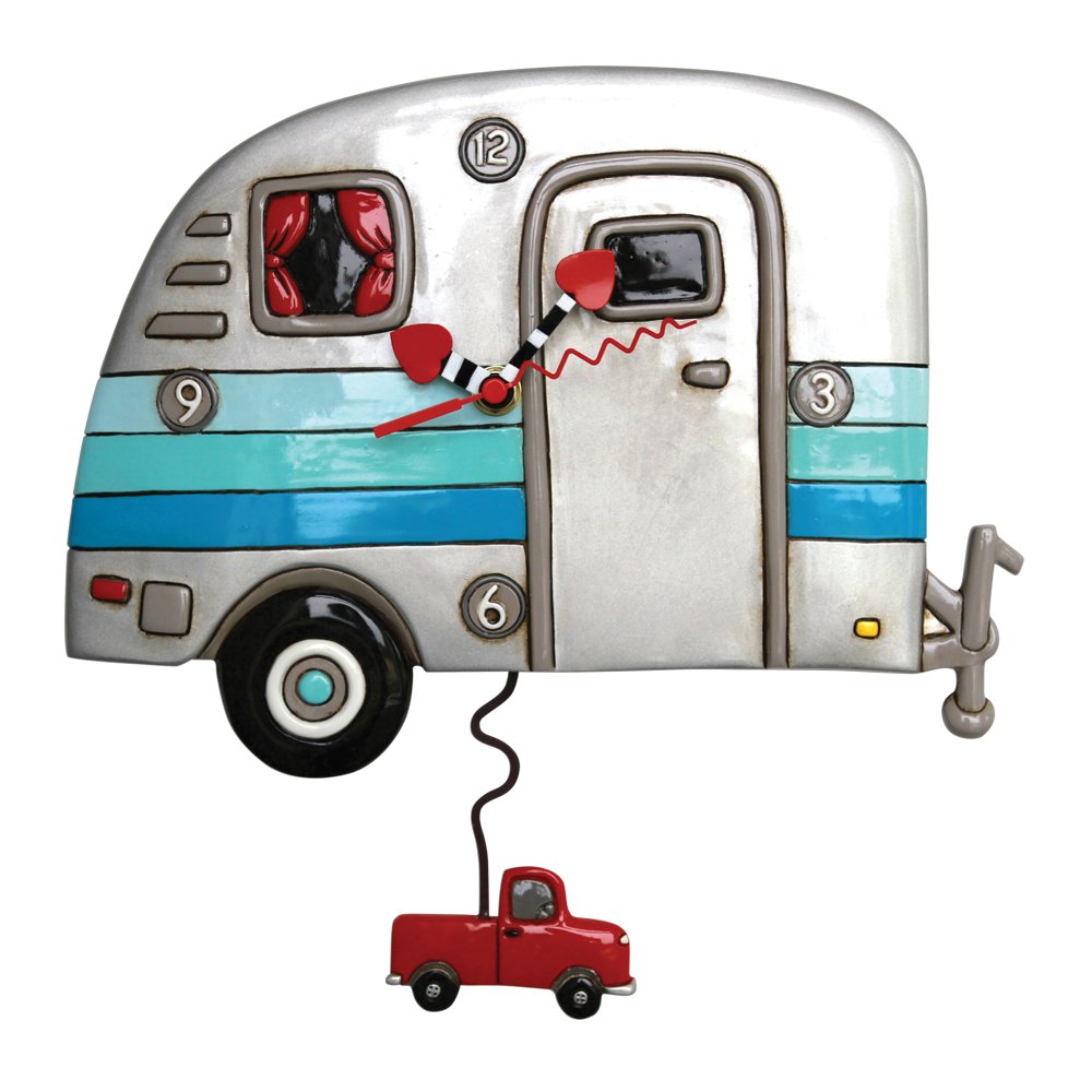 Clock Caravan Happy Campers Wall Pendulum