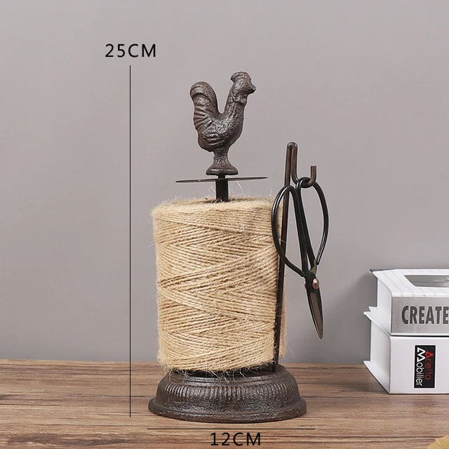 String Holder Cast Iron Rustic Garden Rooster