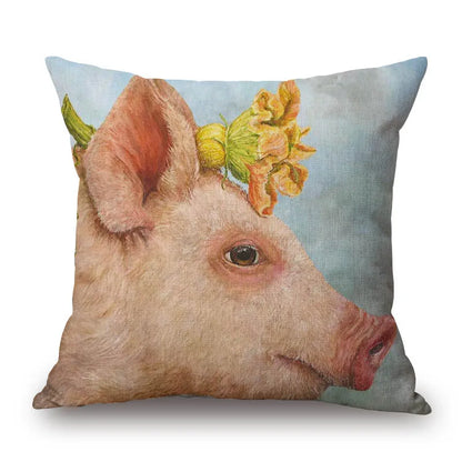 Animal Cushion Cover Squirrel Bird Bear Fox 45cm