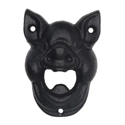 Bottle Opener Wall Mount Pig Farmhouse Cast Iron