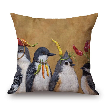 Animal Cushion Cover Squirrel Bird Bear Fox 45cm