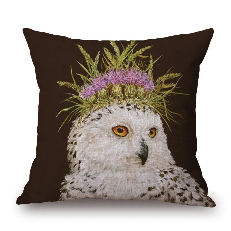 Animal Cushion Cover Squirrel Bird Bear Fox 45cm