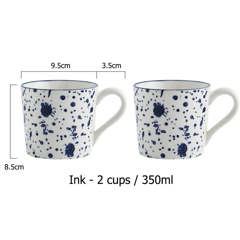 Jug Mug Cup Blue Stripe Spots Kitchenware