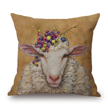 Animal Cushion Cover Squirrel Bird Bear Fox 45cm