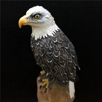 Resin Bald Eagle Ornament | Detailed White-Headed Eagle Statue on Driftwood Base | Garden & Home Decor | 23cm