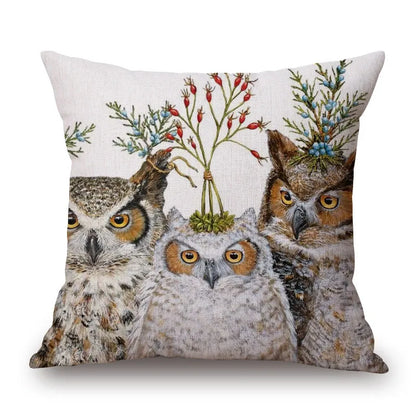 Animal Cushion Cover Squirrel Bird Bear Fox 45cm