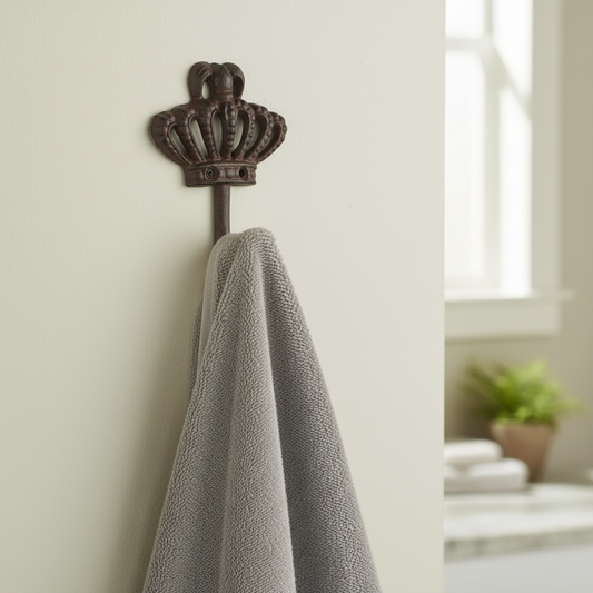 Crown Cast Iron Vintage Hook | Shabby Chic Wall Hook 11cm x 8.5cm