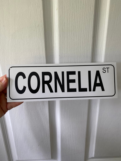 Custom Street White Sign - Personalised Black & White Signage - Australian Made
