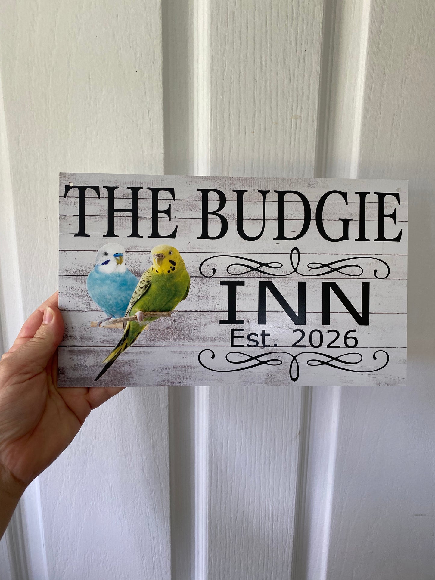 Budgie Bird Inn Sign - Acrylic Bird Cage Sign Australia