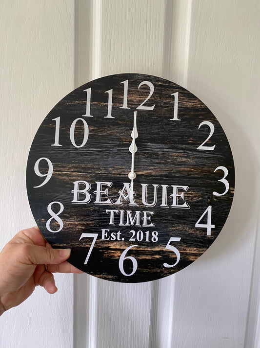 Family Custom Personalised Wall Clock 30cm | Aussie Made Housewarming Gift