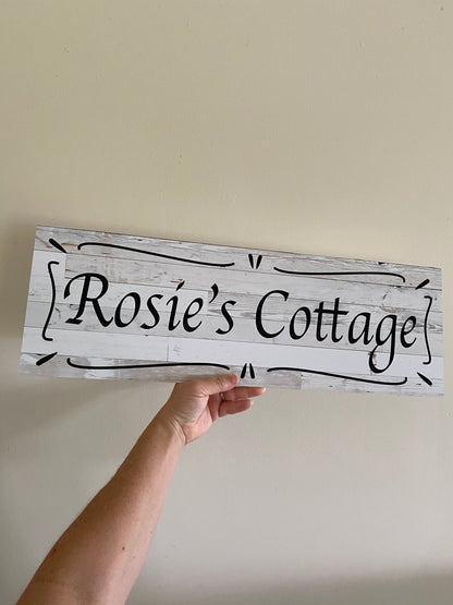 Custom Cottage Sign - Personalised Rustic Chic Signage - Large Format Acrylic - Australian Made