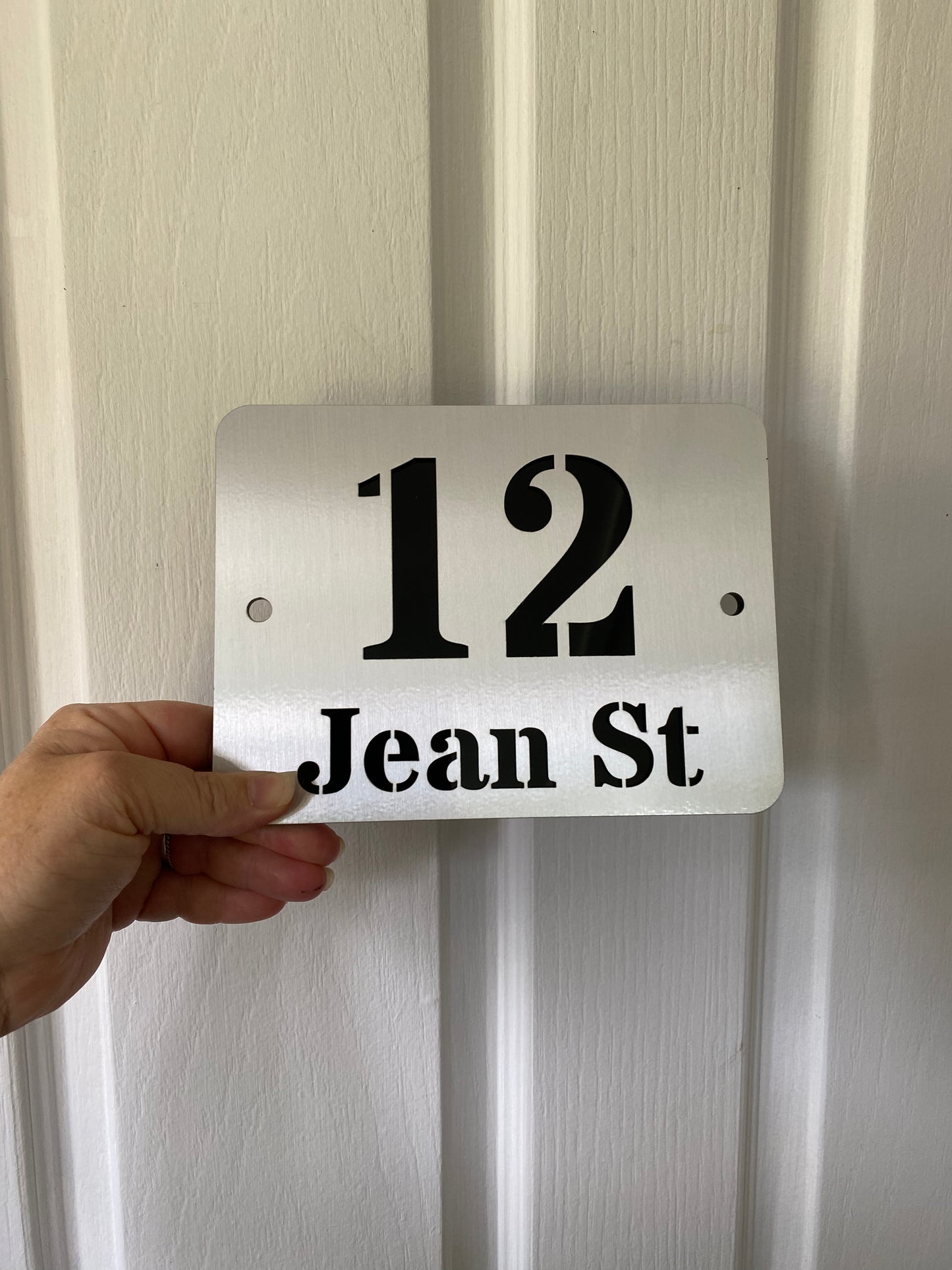 Brushed Aluminium Look House Number Sign | Aussie Made Acrylic Address Plaque