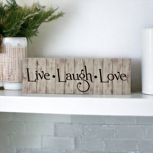 Live Laugh Love Timber Look Sign - The Renmy Store Homewares & Gifts 