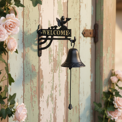 Doorbell Fairy Mushroom Cast Iron Welcome - Cottagecore 53cm