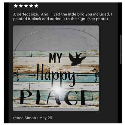 My Happy Place Rustic Blue Sign