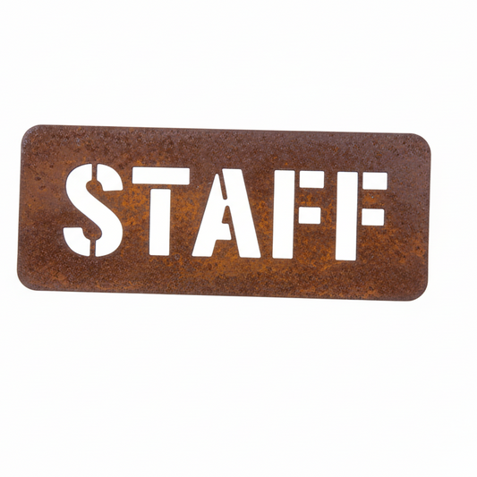 Custom One Word Sign Private Shop Property Farm - Rusty Metal - Aussie Made