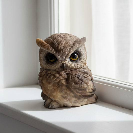 Spirit Brown Owl Resin Figurine | Bird Ornament 11.5cm Home & Garden
